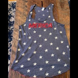 ‘Merica blue stars tank top